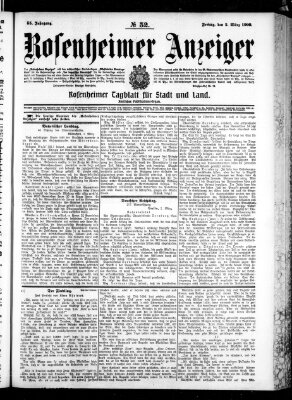 Rosenheimer Anzeiger Freitag 5. März 1909