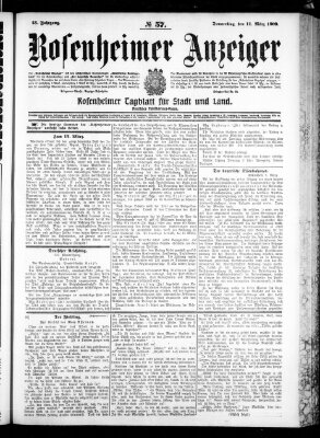 Rosenheimer Anzeiger Donnerstag 11. März 1909