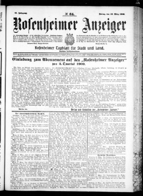 Rosenheimer Anzeiger Freitag 19. März 1909