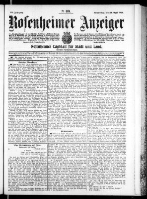 Rosenheimer Anzeiger Donnerstag 22. April 1909