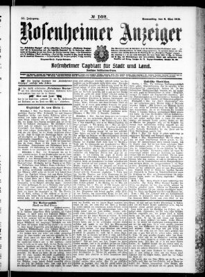 Rosenheimer Anzeiger Donnerstag 6. Mai 1909