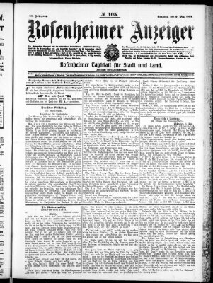 Rosenheimer Anzeiger Sonntag 9. Mai 1909