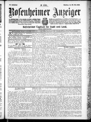 Rosenheimer Anzeiger Samstag 29. Mai 1909