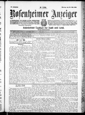 Rosenheimer Anzeiger Sonntag 30. Mai 1909