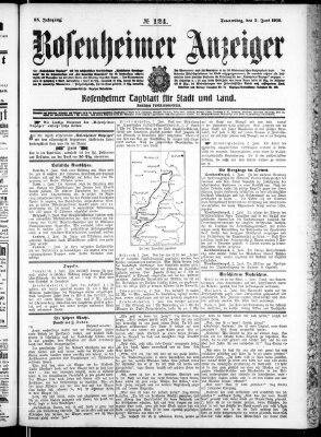 Rosenheimer Anzeiger Dienstag 8. Juni 1909