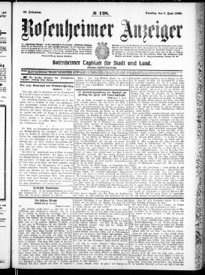 Rosenheimer Anzeiger Dienstag 8. Juni 1909