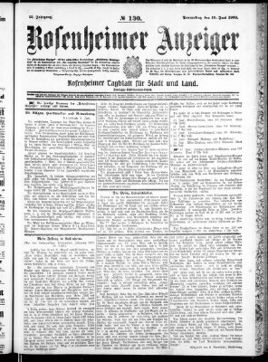 Rosenheimer Anzeiger Donnerstag 10. Juni 1909