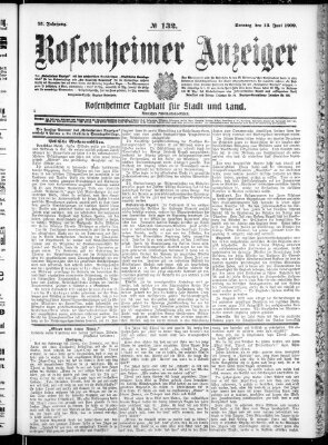 Rosenheimer Anzeiger Sonntag 13. Juni 1909