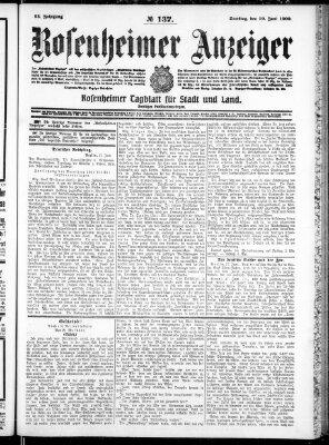 Rosenheimer Anzeiger Samstag 19. Juni 1909