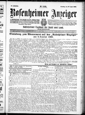 Rosenheimer Anzeiger Samstag 26. Juni 1909