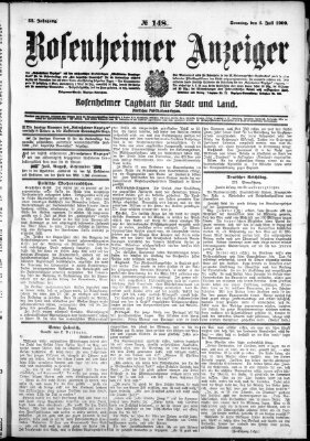 Rosenheimer Anzeiger Sonntag 4. Juli 1909