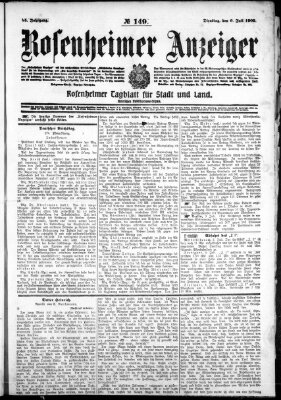 Rosenheimer Anzeiger Dienstag 6. Juli 1909