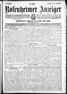 Rosenheimer Anzeiger Samstag 17. Juli 1909