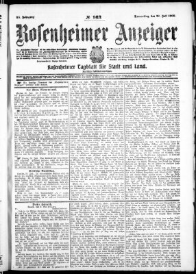 Rosenheimer Anzeiger Donnerstag 22. Juli 1909