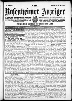 Rosenheimer Anzeiger Sonntag 25. Juli 1909