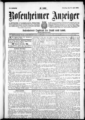 Rosenheimer Anzeiger Dienstag 27. Juli 1909