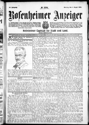 Rosenheimer Anzeiger Sonntag 1. August 1909