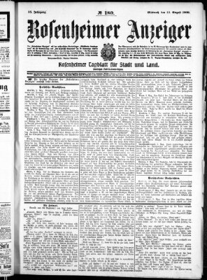 Rosenheimer Anzeiger Mittwoch 11. August 1909