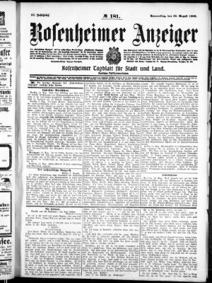 Rosenheimer Anzeiger Donnerstag 12. August 1909