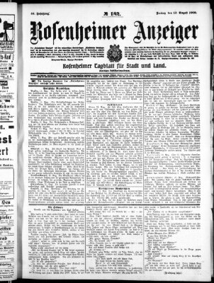 Rosenheimer Anzeiger Freitag 13. August 1909