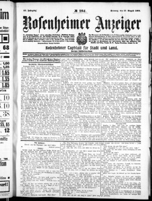 Rosenheimer Anzeiger Sonntag 15. August 1909