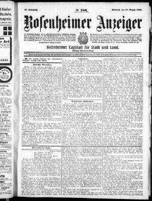 Rosenheimer Anzeiger Mittwoch 18. August 1909