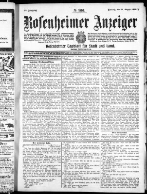 Rosenheimer Anzeiger Sonntag 22. August 1909