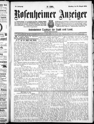 Rosenheimer Anzeiger Samstag 28. August 1909