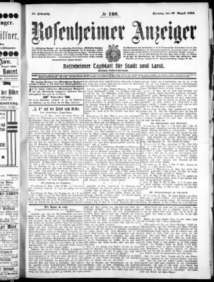 Rosenheimer Anzeiger Sonntag 29. August 1909