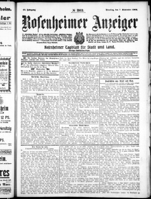 Rosenheimer Anzeiger Dienstag 7. September 1909