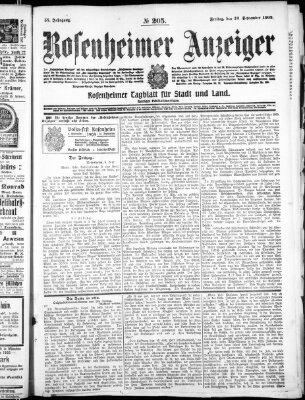 Rosenheimer Anzeiger Freitag 10. September 1909