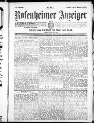 Rosenheimer Anzeiger Sonntag 12. September 1909