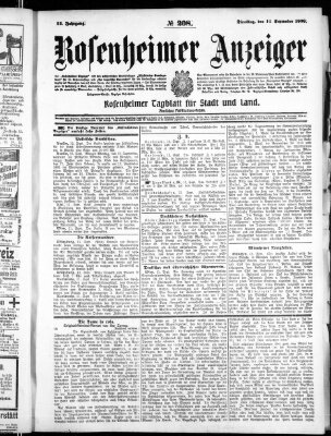 Rosenheimer Anzeiger Dienstag 14. September 1909