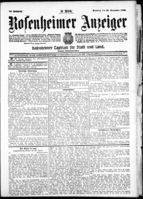 Rosenheimer Anzeiger Samstag 25. September 1909