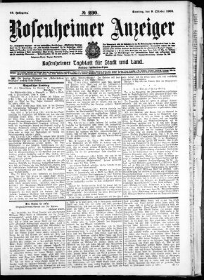 Rosenheimer Anzeiger Samstag 9. Oktober 1909