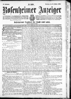 Rosenheimer Anzeiger Samstag 30. Oktober 1909