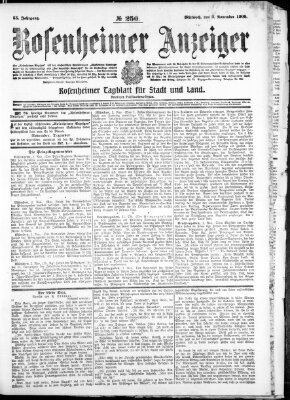 Rosenheimer Anzeiger Mittwoch 3. November 1909