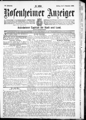 Rosenheimer Anzeiger Freitag 5. November 1909