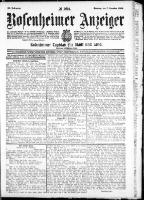 Rosenheimer Anzeiger Sonntag 7. November 1909