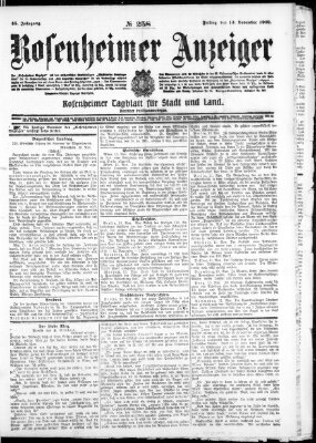 Rosenheimer Anzeiger Freitag 12. November 1909