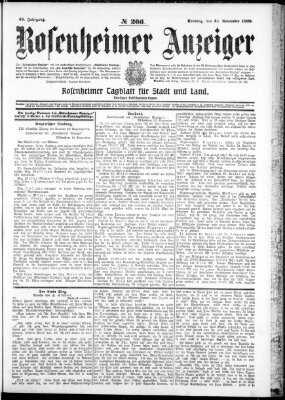 Rosenheimer Anzeiger Sonntag 21. November 1909