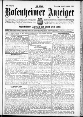 Rosenheimer Anzeiger Donnerstag 16. Dezember 1909