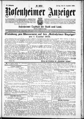 Rosenheimer Anzeiger Freitag 17. Dezember 1909