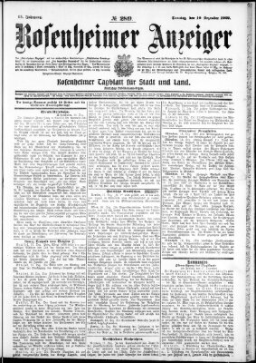 Rosenheimer Anzeiger Sonntag 19. Dezember 1909