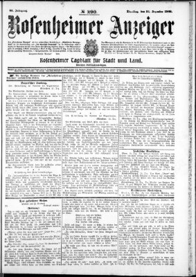 Rosenheimer Anzeiger Dienstag 21. Dezember 1909