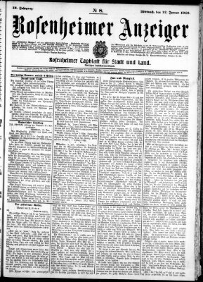 Rosenheimer Anzeiger Mittwoch 12. Januar 1910