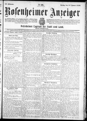 Rosenheimer Anzeiger Freitag 14. Januar 1910