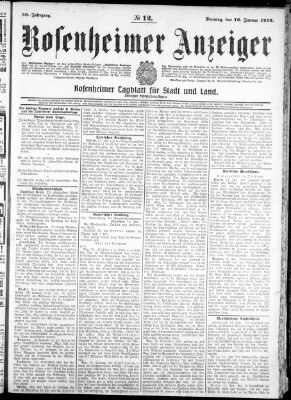 Rosenheimer Anzeiger Sonntag 16. Januar 1910