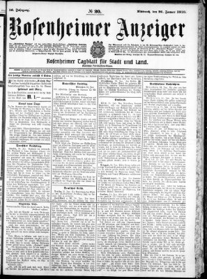 Rosenheimer Anzeiger Mittwoch 26. Januar 1910