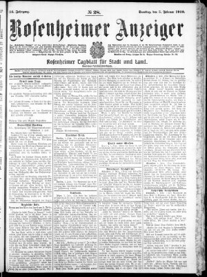 Rosenheimer Anzeiger Samstag 5. Februar 1910